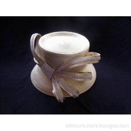 Fashion Plain Dyed Womens Church Hats With Telescope Crown